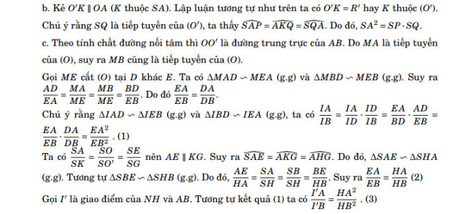 Đáp án đề Toán thi vào lớp 10 chuyên Tin Hà Nội 2023