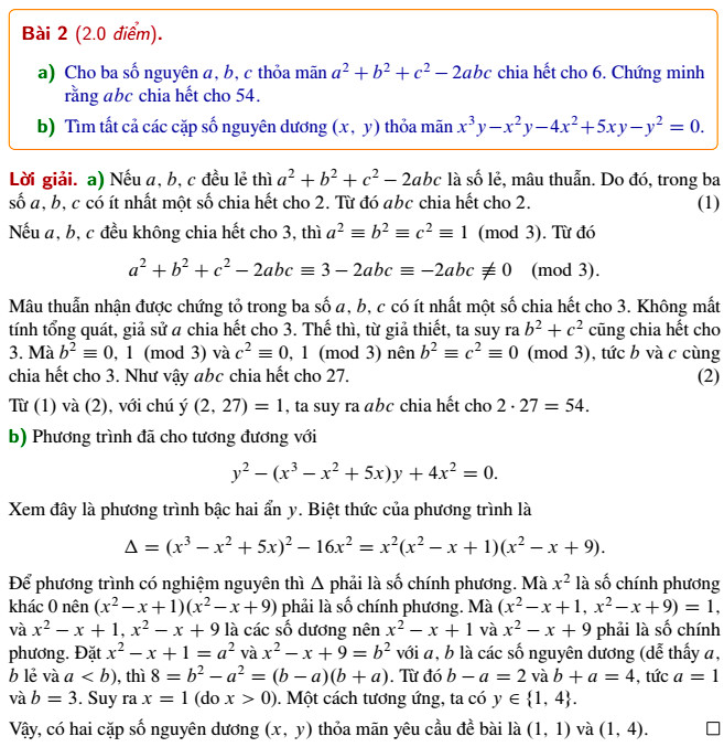 Đáp án Toán chuyên Hà Nội 2023