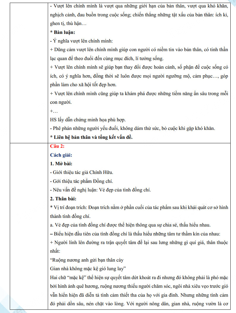 Đáp án đề thi vào lớp 10 môn văn tỉnh Hà Nam 2023