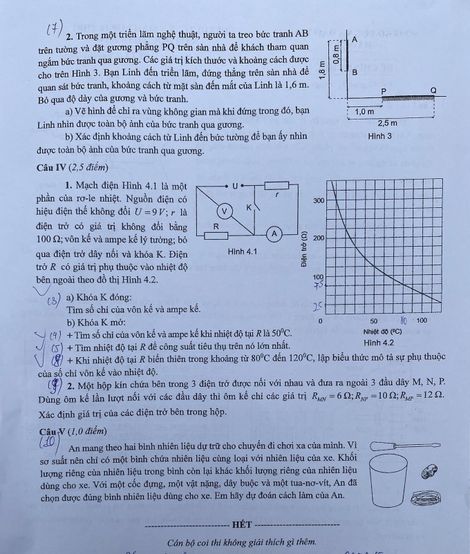 Đề thi chuyên Lý vào lớp 10 Hà Nội