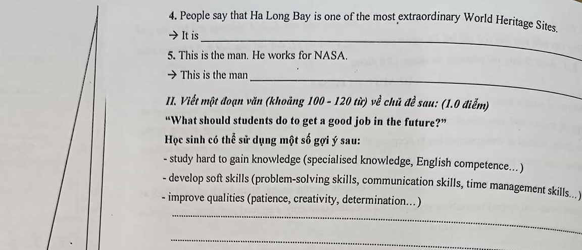 Đề thi tuyển sinh vào lớp 10 2023 Nam Định môn Anh