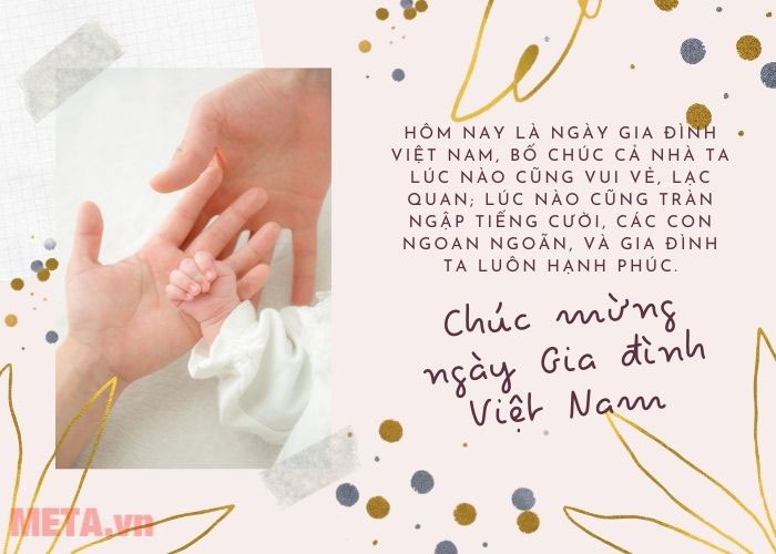 Mẫu thiệp chúc mừng ngày Gia đình Việt Nam tặng con