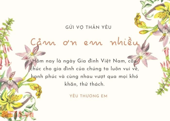 Thiệp mừng ngày Gia đình Việt Nam