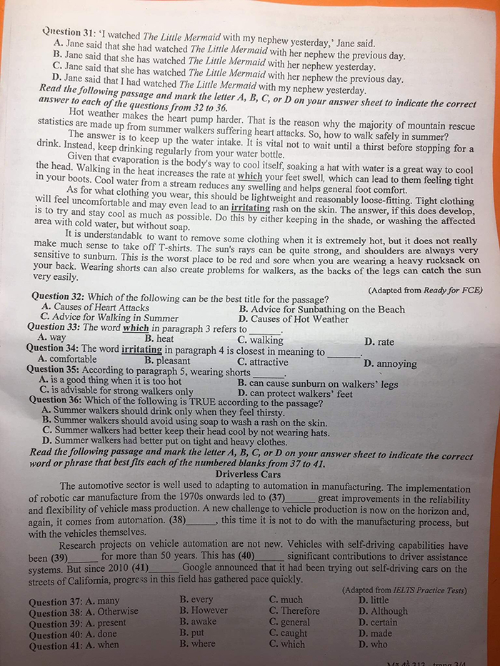 Đề thi thử Anh sở Nam Định 2023 lần 2