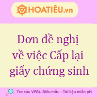 Đơn đề nghị về việc cấp lại giấy chứng sinh 2024