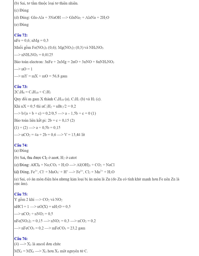  Đáp án chi tiết đề thi thử môn Hóa chuyên Vinh 