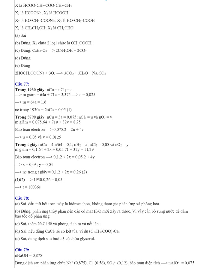  Đáp án chi tiết đề thi thử môn Hóa chuyên Vinh 