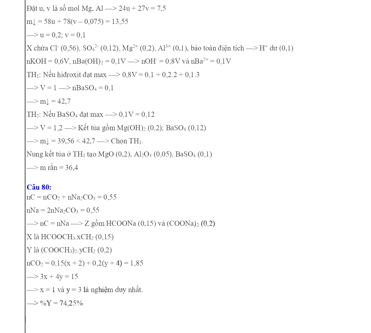  Đáp án chi tiết đề thi thử môn Hóa chuyên Vinh 