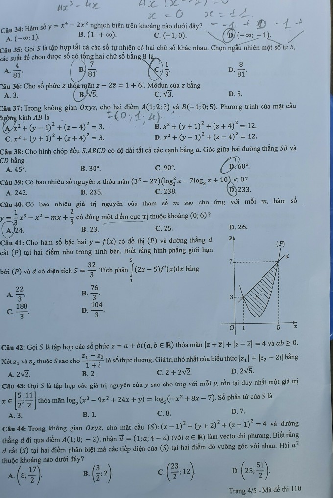 Đề Toán THPT quốc gia 2023 chính thức