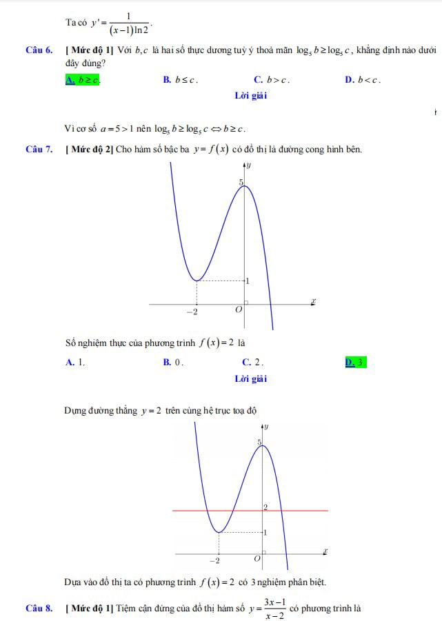 Đáp án giải chi tiết đề Toán THPT 2023