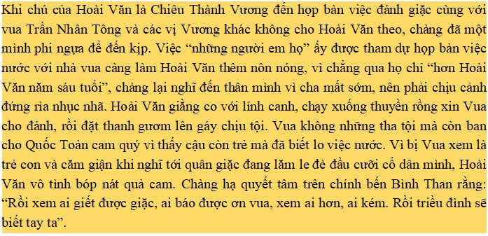 Tóm tắt bài Lá cờ thêu sáu chữ vàng