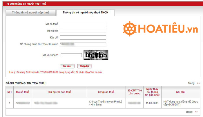 Cách tra cứu mã số thuế online bằng số CCCD, CMND