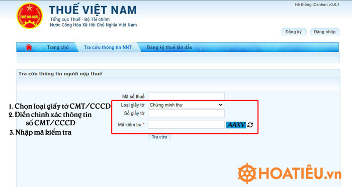 Cách tra cứu mã số thuế online bằng số CCCD, CMND