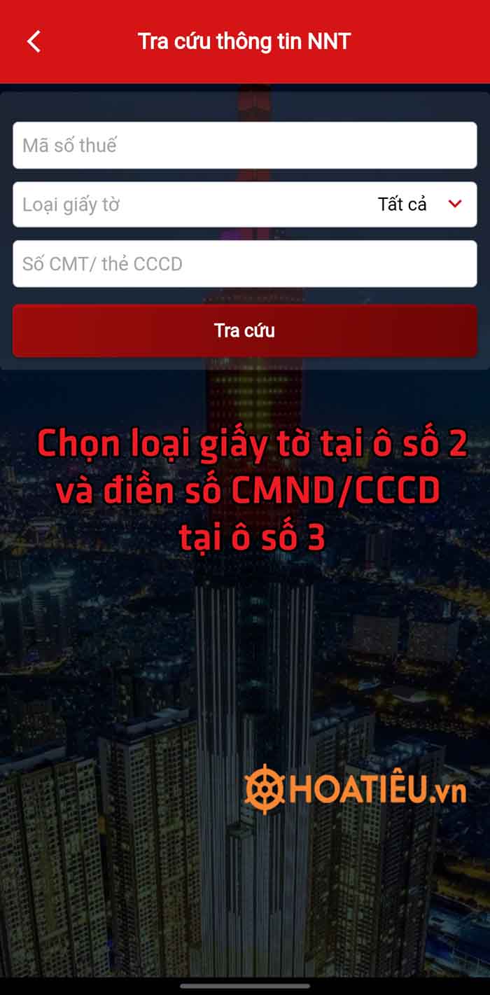 Tra cứu mã số thuế online bằng CMND, CCCD