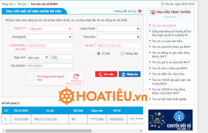 Tra cứu thẻ BHYT online
