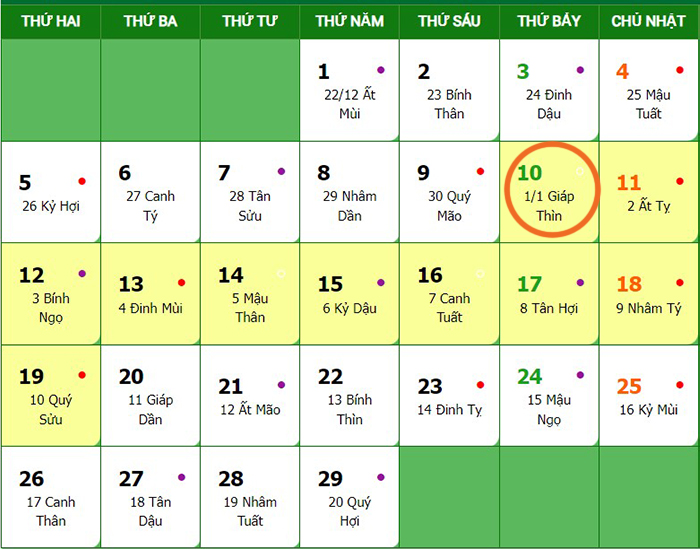 Tết âm lịch năm 2024 là ngày bao nhiêu dương