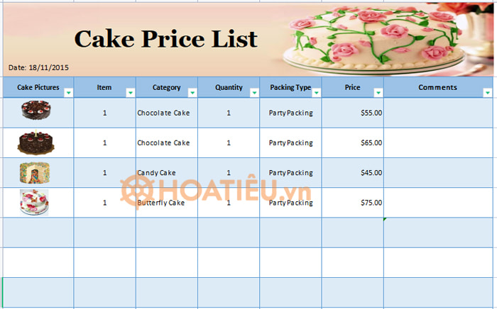 Mẫu báo giá đẹp file excel