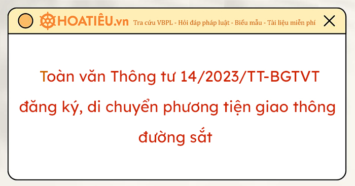 Nội dung Thông tư số 14/2023/TT-BGTVT
