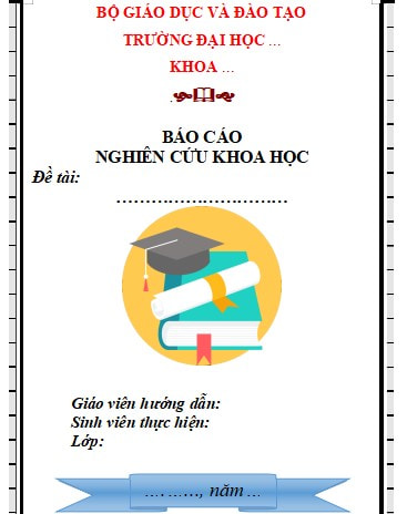 Mẫu bìa đề tài nghiên cứu khoa học