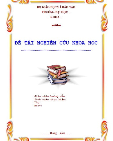 Mẫu bìa đề tài nghiên cứu khoa học