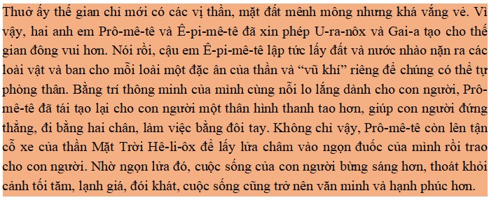 Soạn Văn 10 Prô-mê-tê và loài người ngắn gọn