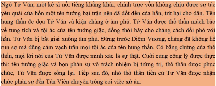 Tóm tắt Tản Viên từ Phán sự lục