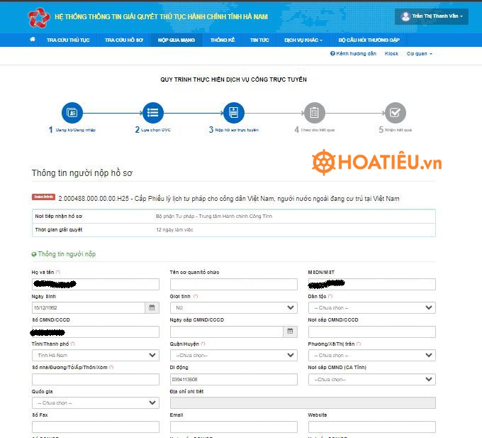 Hướng dẫn khai lý lịch tư pháp online mới nhất