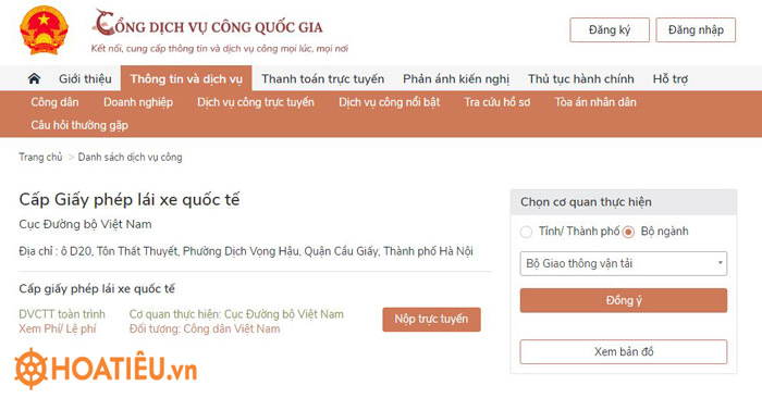 Thủ tục cấp giấy phép lái xe quốc tế online