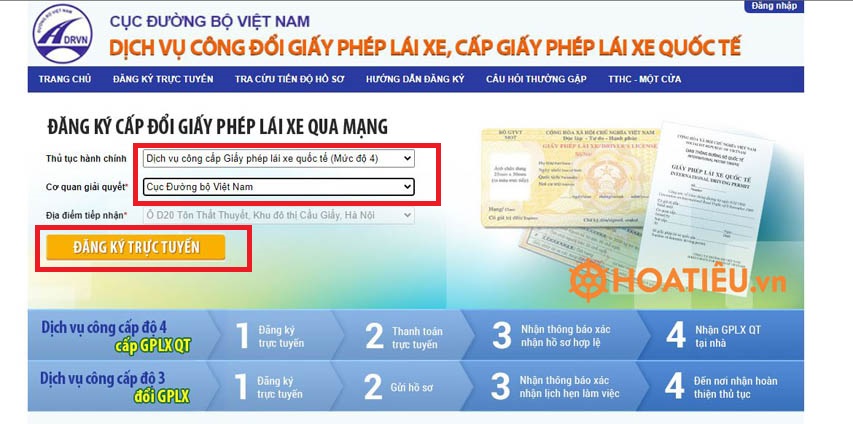 Thủ tục cấp giấy phép lái xe quốc tế online