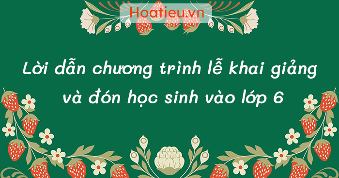 Dẫn chương trình khai giảng năm học mới và đón học sinh vào lớp 6
