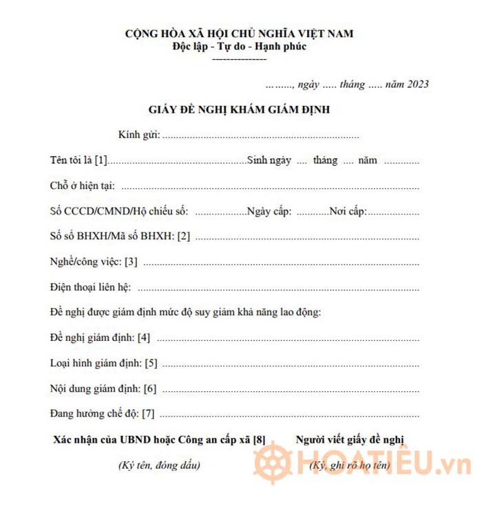  Mẫu giấy đề nghị khám giám định mới nhất 