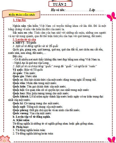 Bài tập cuối tuần Tiếng Việt lớp 5 có đáp án