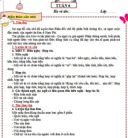 Bài tập cuối tuần Tiếng Việt lớp 5 có đáp án