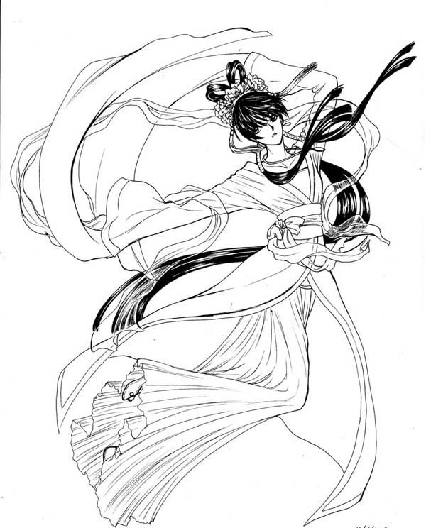  Bộ tranh tô màu chị Hằng chú Cuội chibi 