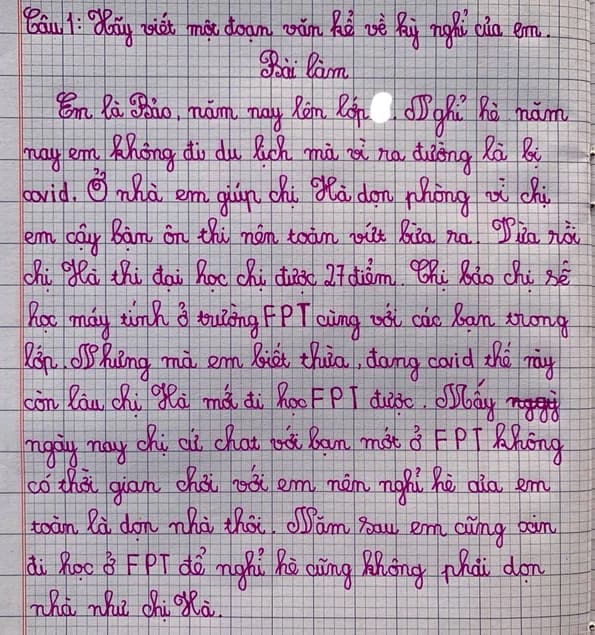 Kể về điều em nhớ nhất trong kì nghỉ hè vừa qua