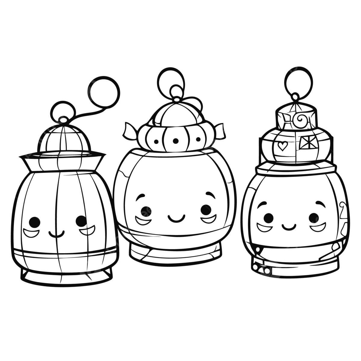 Tranh tô màu đèn Trung thu