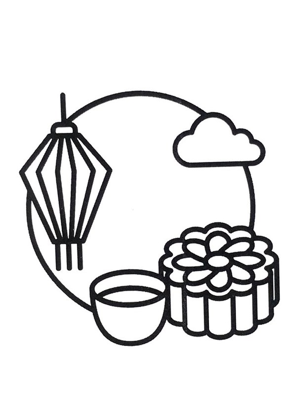 Tranh tô màu Trung thu