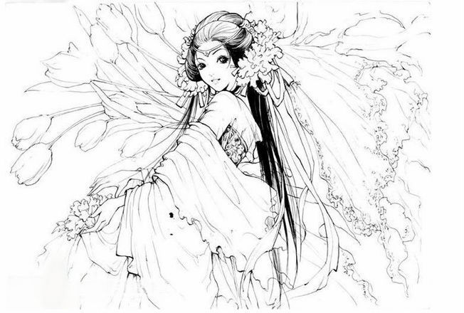  Bộ tranh tô màu chị Hằng chú Cuội chibi 