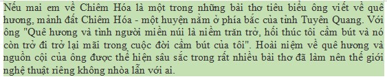 Tình cảm và cảm xúc của tác giả trong bài Nếu mai em về Chiêm Hóa