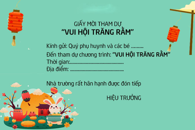 mẫu giấy mời tham dự chương trình Tết Trung Thu