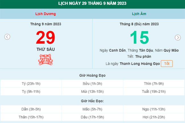Trung thu 2023 vào thứ mấy?