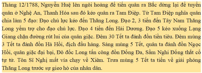 Tóm tắt Quang trung đại phá quân Thanh siêu ngắn
