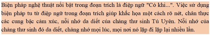 Biện pháp nghệ thuật nổi bật trong đoạn trích Nỗi niềm tương tư