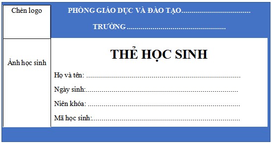 Mẫu thẻ học sinh 2024