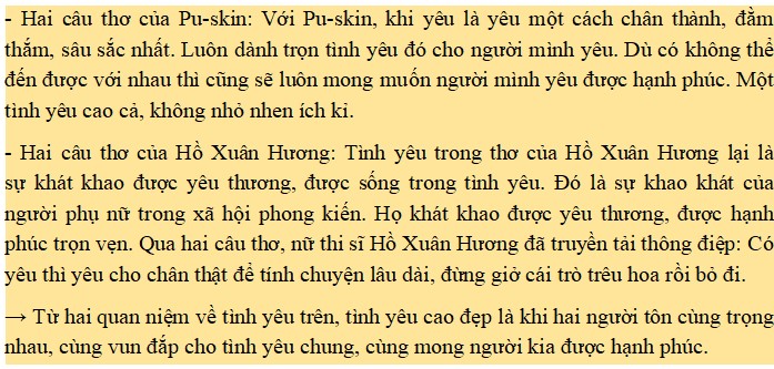 So sánh nội dung cảm xúc của Puskin qua 2 dòng thơ cuối với bài Mời trầu