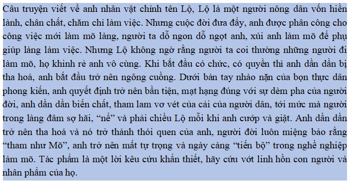  Tóm tắt Tư cơ hội Mõ