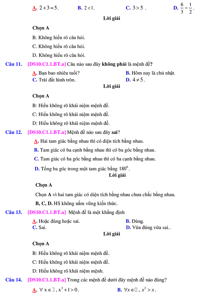 File trắc nghiệm Toán 10 có đáp án