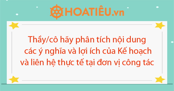 Module GVPT04: Ý nghĩa của việc lập kế hoạch