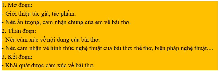 Dàn ý đoạn văn ghi lại cảm xúc về bài thơ Con chim chiền chiện