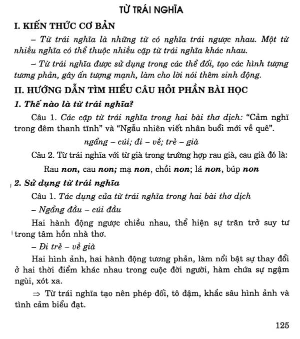  Từ trái nghĩa 